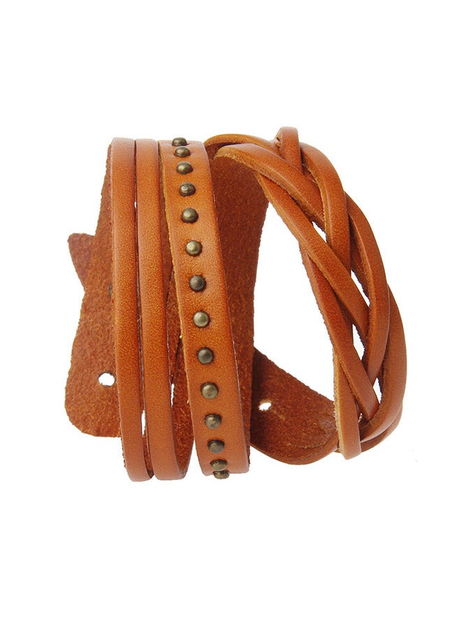 شاربدو سوار جلدي منسوج مزود بإبزيم - Image 3