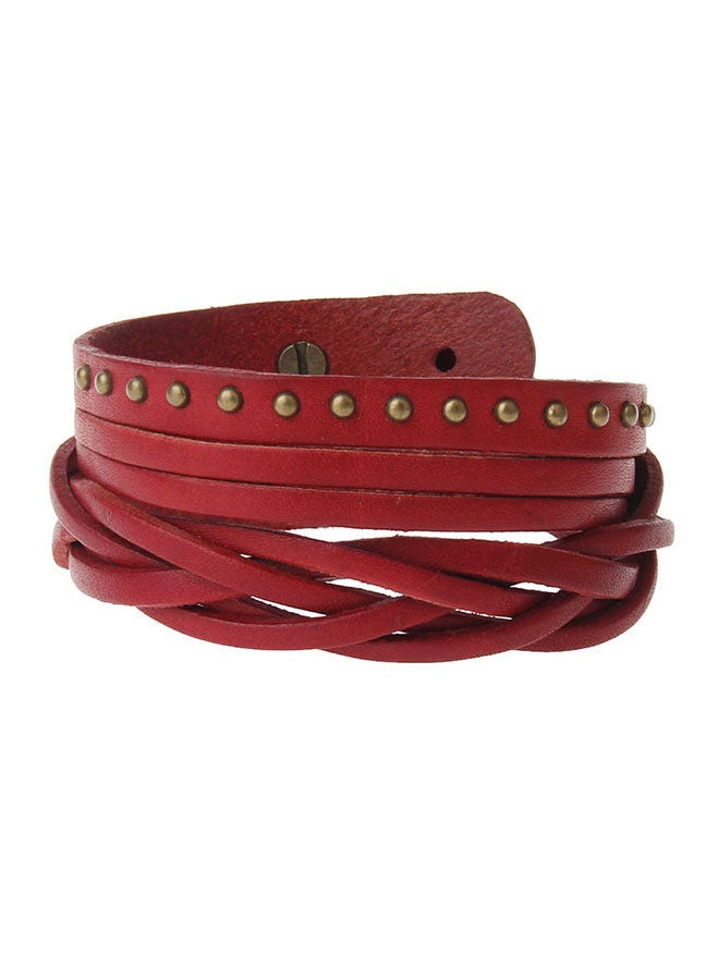 Sharpdo Leather Weave Buckle Bracelet - Image 1