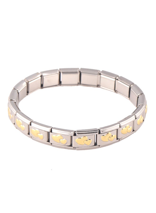 Sharpdo Stainless Steel Double-Heart Shape Bracelet - Image 1