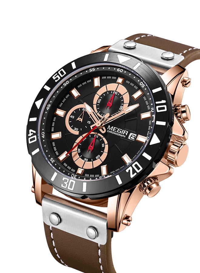 ميجر ساعة يد كرونوغراف بسوار من الجلد طراز 2081 للرجال - Image 2
