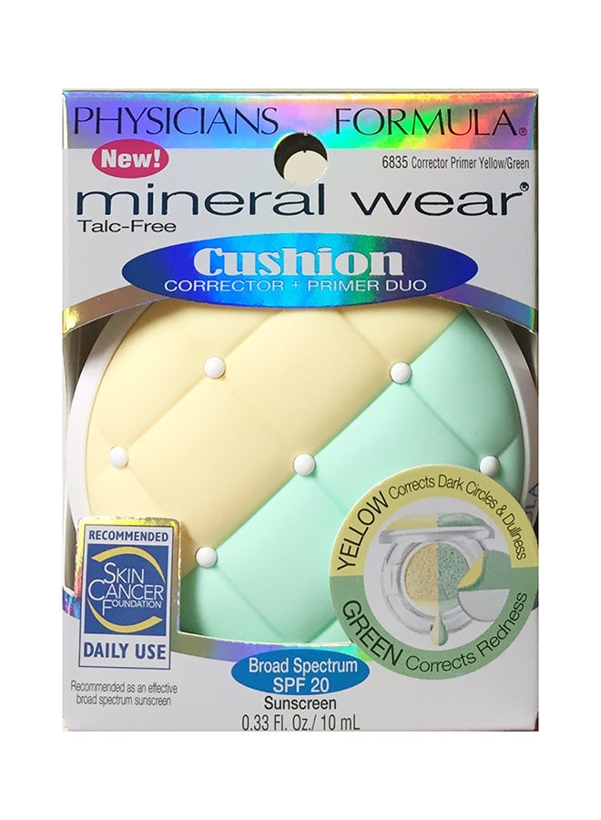 Physicians Formula - Mineral Wear Cushion Corrector+Primer Duo SPF20 6835 Yellow/Green - Image 1