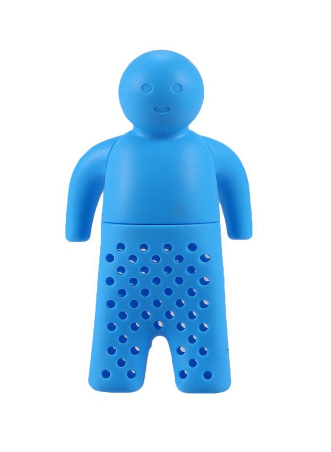 Silicone Small Human Shape Tea Strainer Blue 5 x 9cm - Image 1