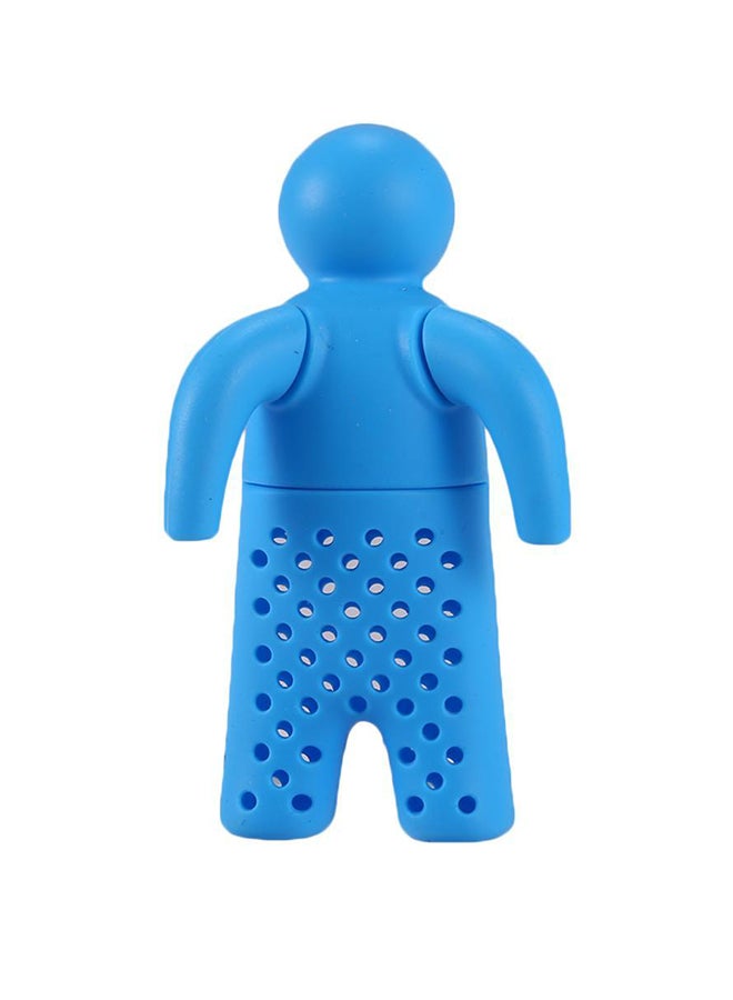Silicone Small Human Shape Tea Strainer Blue 5 x 9cm - Image 2