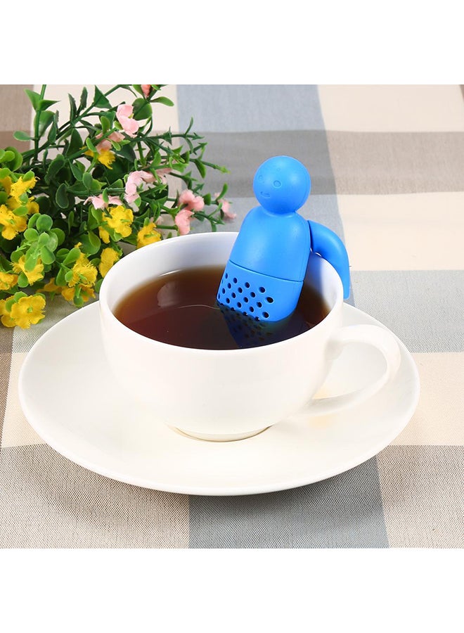 Silicone Small Human Shape Tea Strainer Blue 5 x 9cm - Image 5