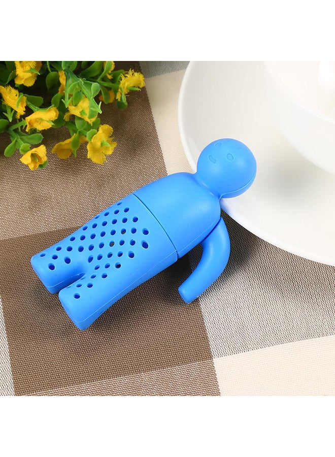 Silicone Small Human Shape Tea Strainer Blue 5 x 9cm - Image 4
