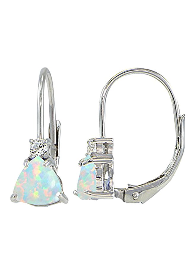 آيس جيمس أقراط من الفضة الإسترليني عيار 925 مرصّعة بالأوبال والتوباز - Image 1