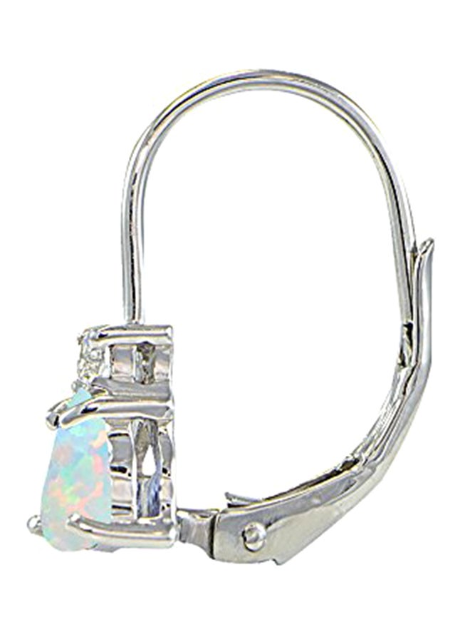 آيس جيمس أقراط من الفضة الإسترليني عيار 925 مرصّعة بالأوبال والتوباز - Image 2