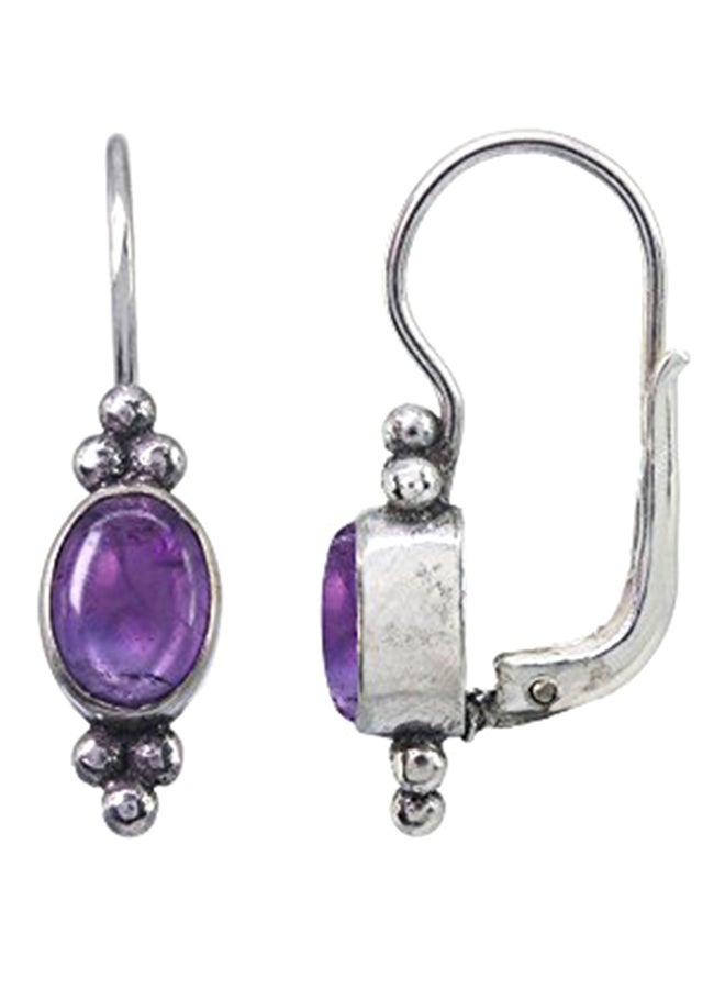 آيس جيمس أقراط متدلية من الفضة الإسترليني عيار 925 مرصعة بحجر جمشت - Image 1