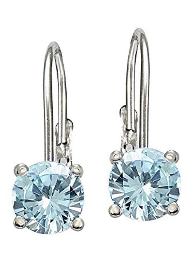 Ice Gems 925 Sterling Silver Aquamarine Studded Earrings - Image 3