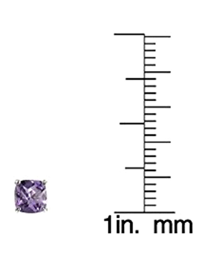 آيس جيمس أقراط كبس مرصعة بحجر الجمشت من الفضة الإسترليني عيار 925 - Image 3