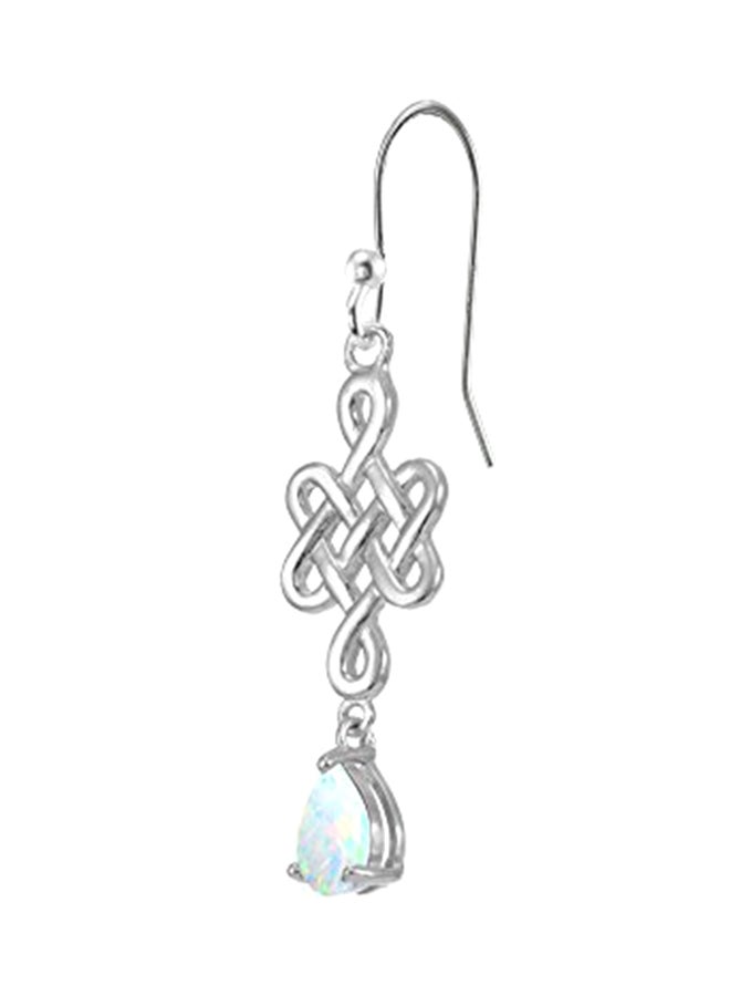 Ice Gems - 925 Sterling Silver Opal Studded Dangle Earrings - Image 1