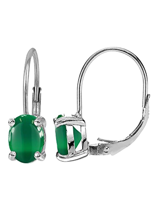 Ice Gems 925 Sterling Silver Agate Studded Earrings - Image 1