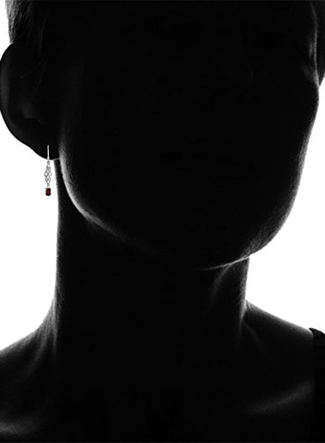 آيس جيمس أقراط متدلية من الفضة الإسترليني عيار 925 مرصعة بحجر العقيق الأحمر - Image 3