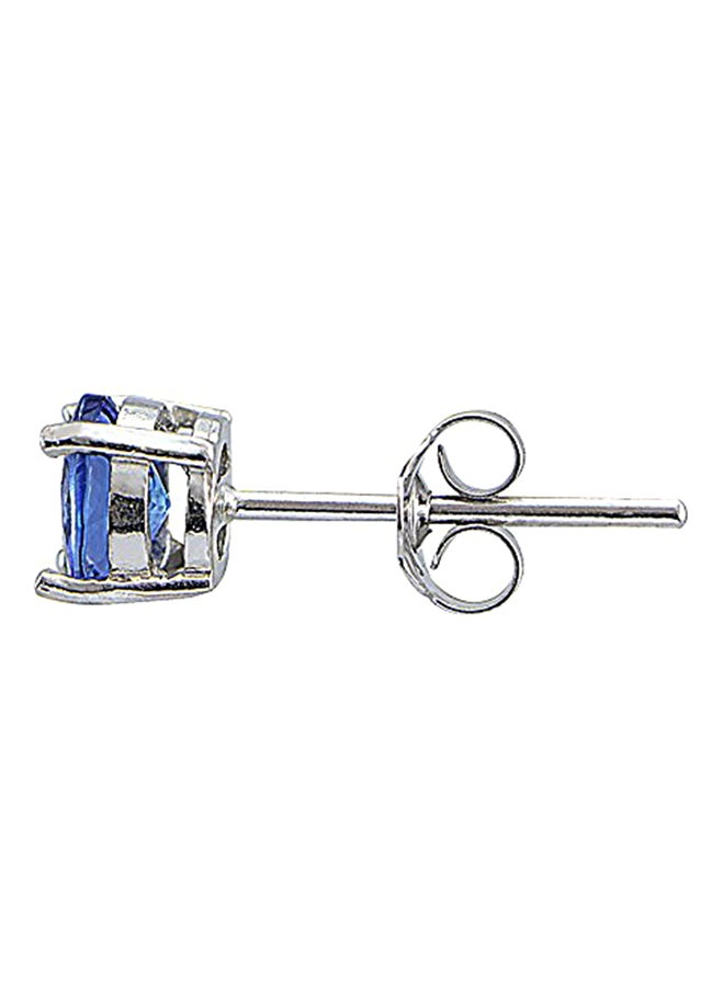 Ice Gems - 925 Sterling Silver Kyanite Studded Stud Earrings - Image 1
