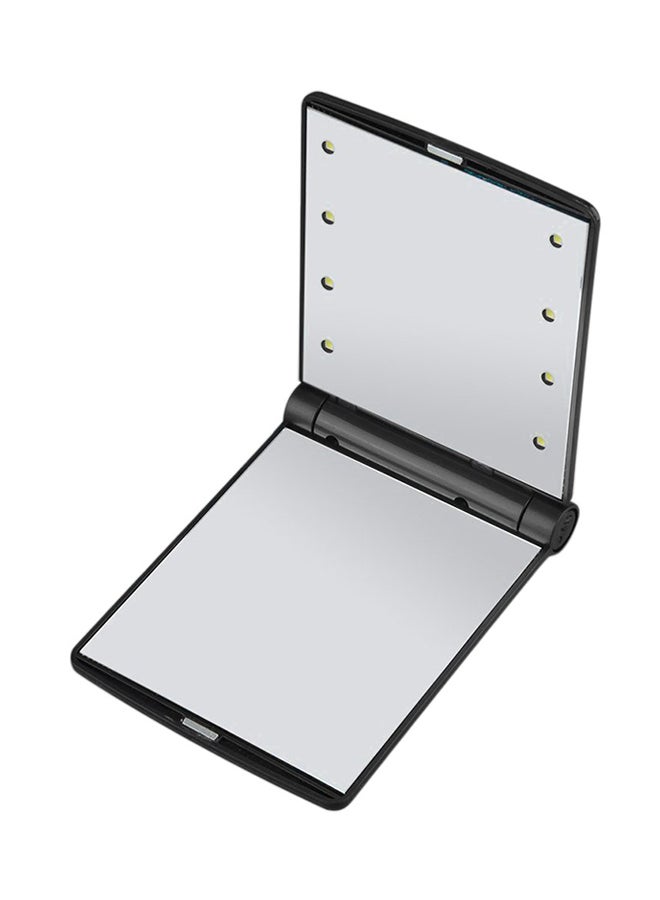 مرآة لعمل المكياج مزودة بكشاف وقابلة للطي أسود - Image 1