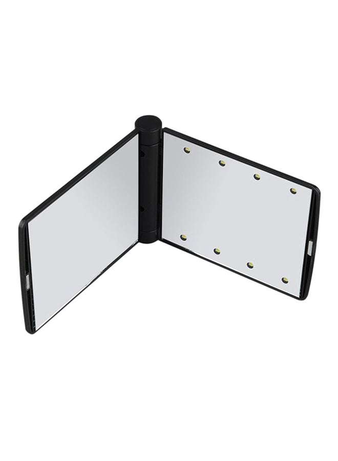 مرآة لعمل المكياج مزودة بكشاف وقابلة للطي أسود - Image 2