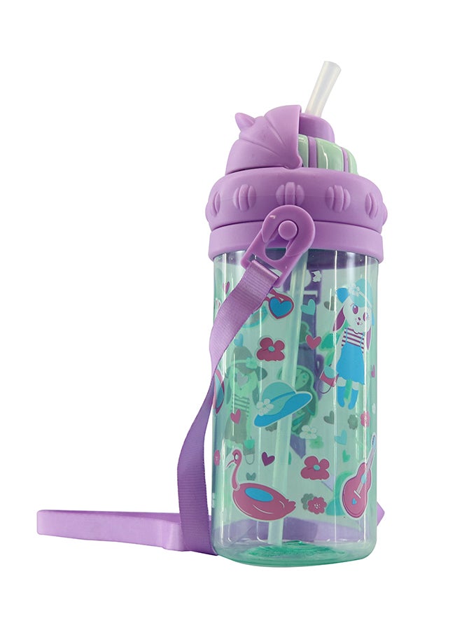 SMILY KIDDOS - Sipper Water Bottle Green/Purple 19x6x1cm - Image 1