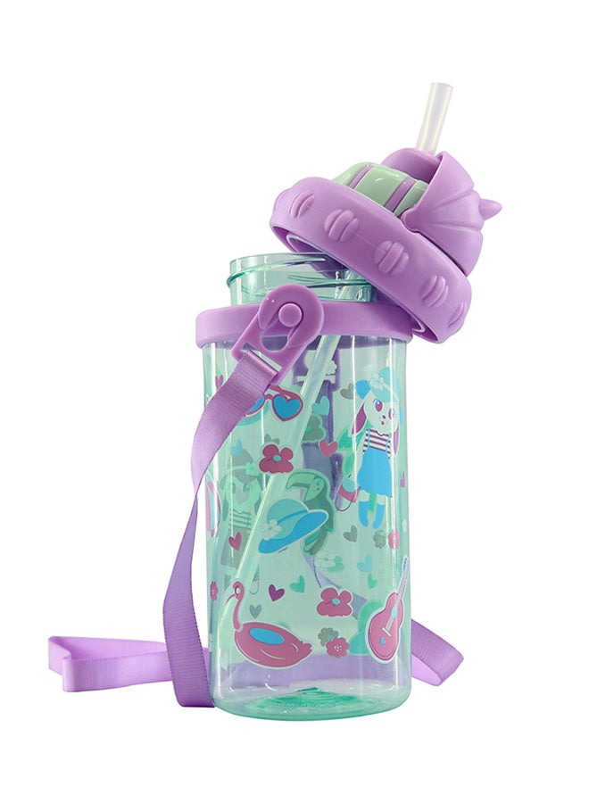 SMILY KIDDOS - Sipper Water Bottle Green/Purple 19x6x1cm - Image 1