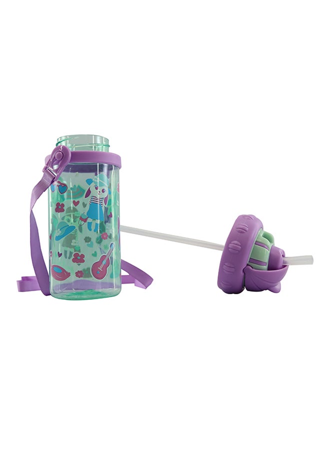 SMILY KIDDOS - Sipper Water Bottle Green/Purple 19x6x1cm - Image 1