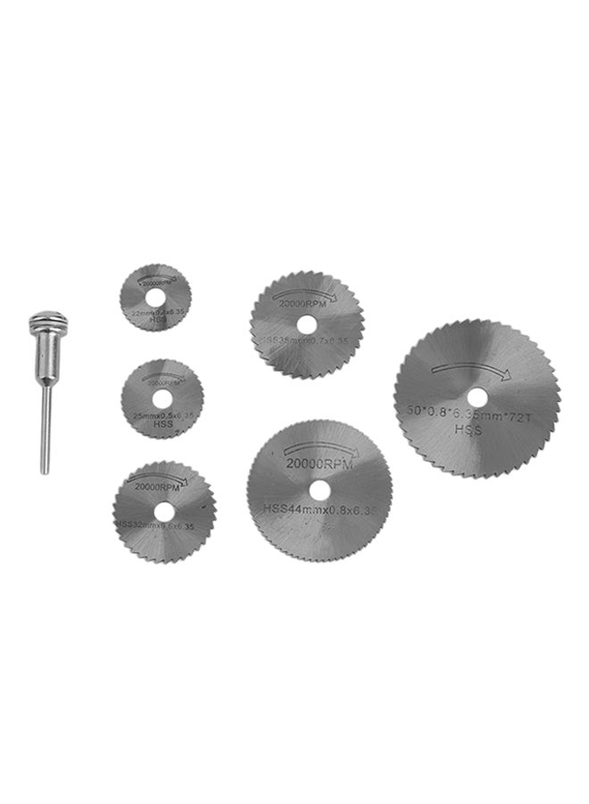 Generic 7-Piece High Speed Steel HSS Circular Saw Blade Set Silver 
