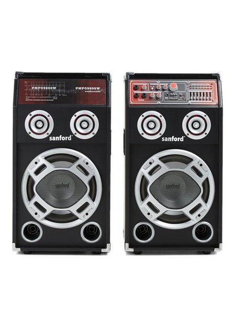 2 In 1 Bluetooth Stage Speaker With Mic And LED Display Black