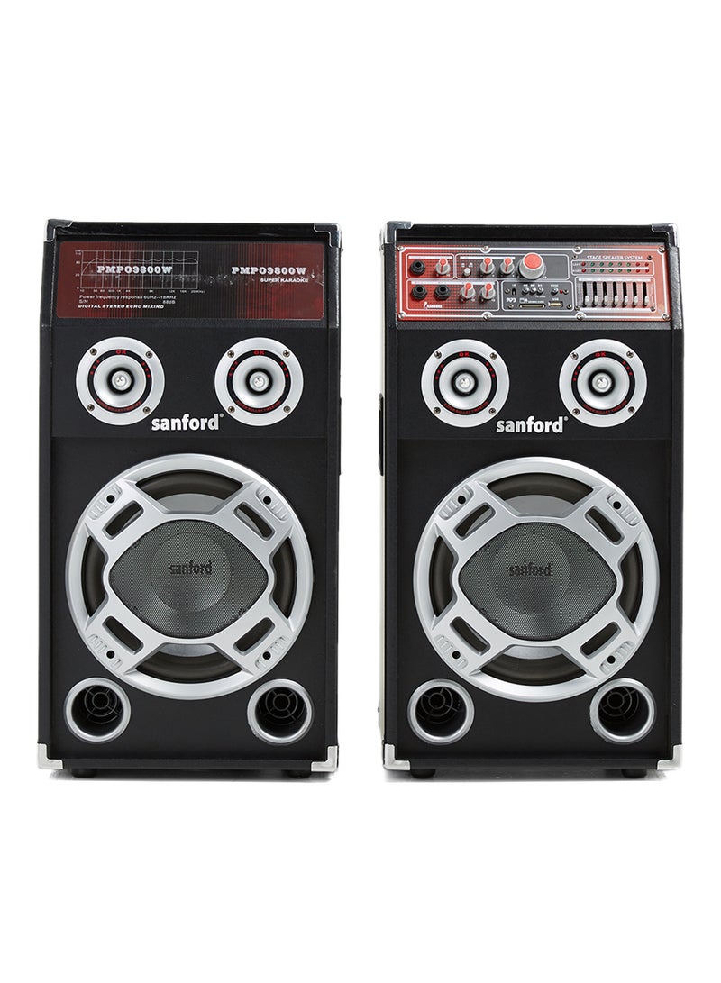 2 In 1 Bluetooth Stage Speaker With Mic And LED Display Black