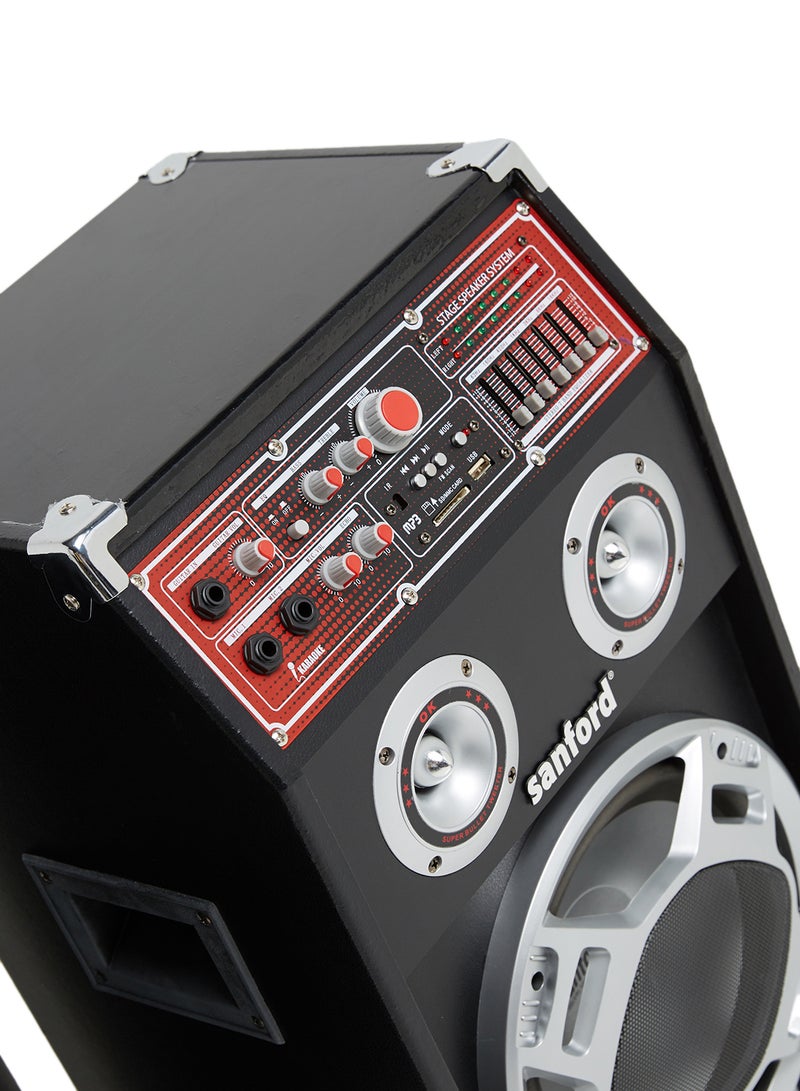 2 In 1 Bluetooth Stage Speaker With Mic And LED Display Black