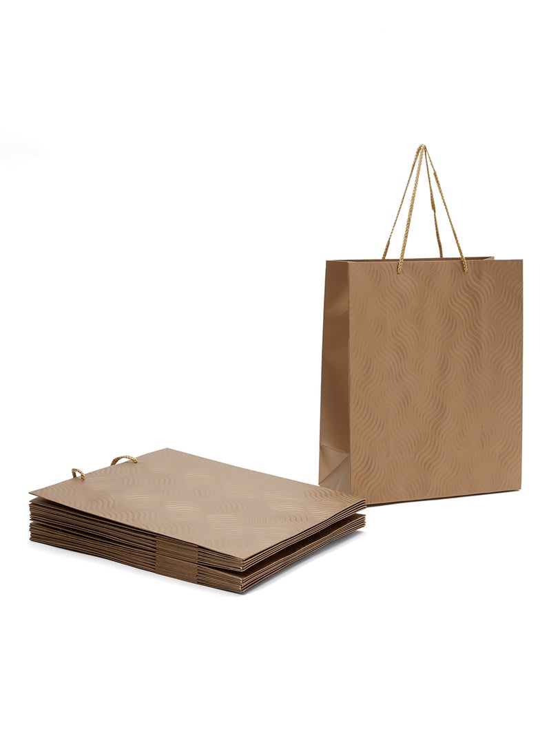 سارفا أكياس هدايا سادة من 12 قطعة بني - Image 1