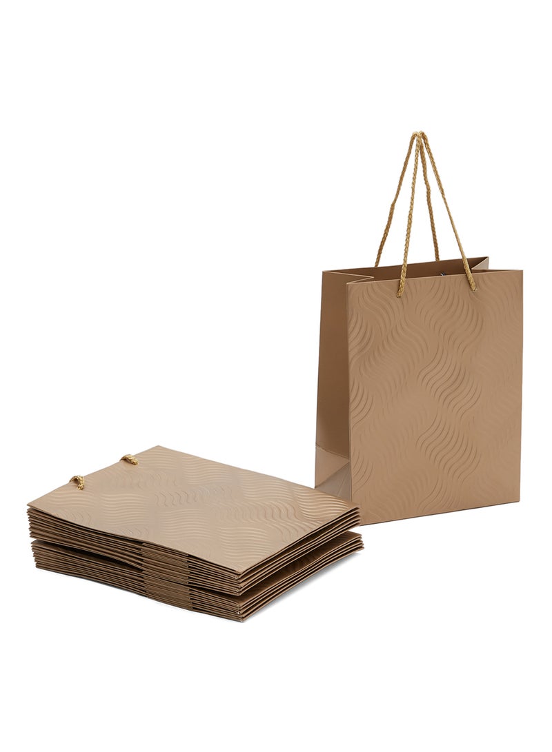 سارفا أكياس هدايا سادة من 12 قطعة بني - Image 1