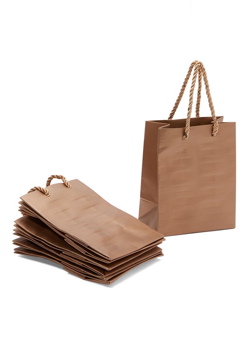 سارفا أكياس هدايا بطباعة ذاتية من 12 قطعة بني - Image 1