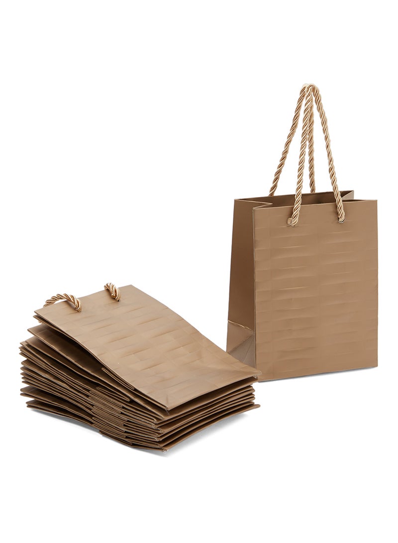 سارفا أكياس هدايا بطباعة ذاتية من 12 قطعة بني - Image 1