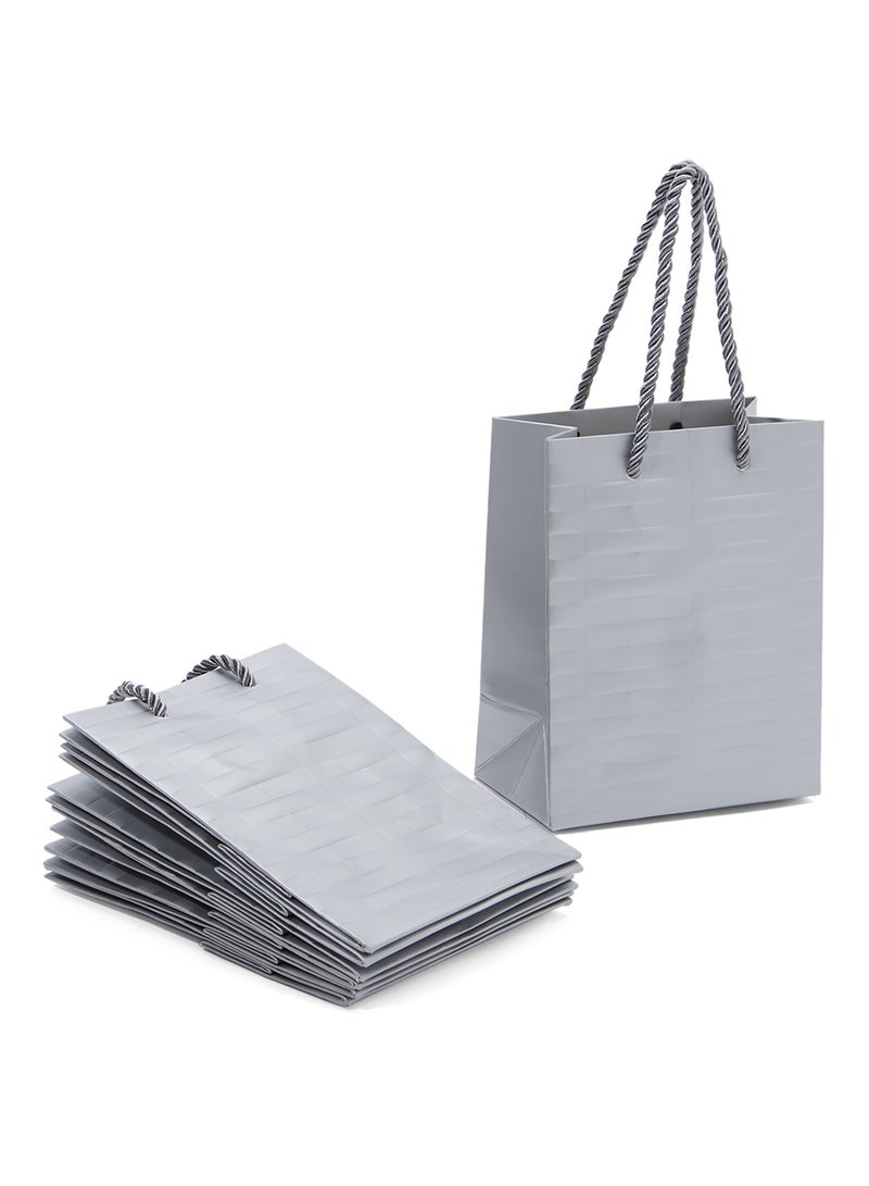 سارفا أكياس هدايا بطباعة ذاتية من 12 قطعة رمادي - Image 1