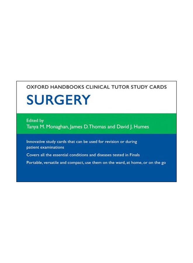 Oxford Handbooks Clinical Tutor Study Cards: Surgery Paperback English by Tanya Monaghan - 2011