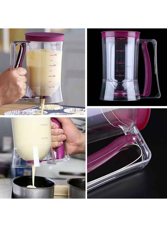 Generic - Cake Batter Dispenser Jug Clear/Purple 17x11x18.5cm - Image 1