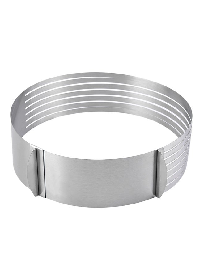 Adjustable Round Shaped Cake Baking Mould Silver 8.5cm - Image 1