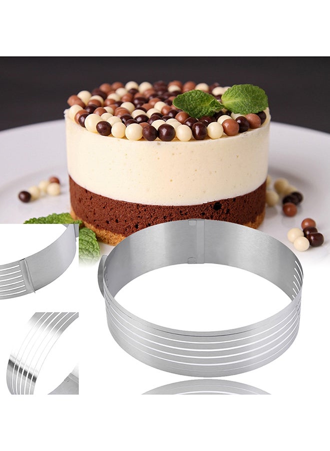 Adjustable Round Shaped Cake Baking Mould Silver 8.5cm - Image 2