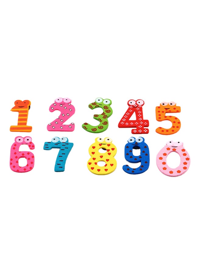 10-Piece Cute Cartoon Numbers Fridge Magnet Blue/Red/Yellow 40x20x4mm - Image 1