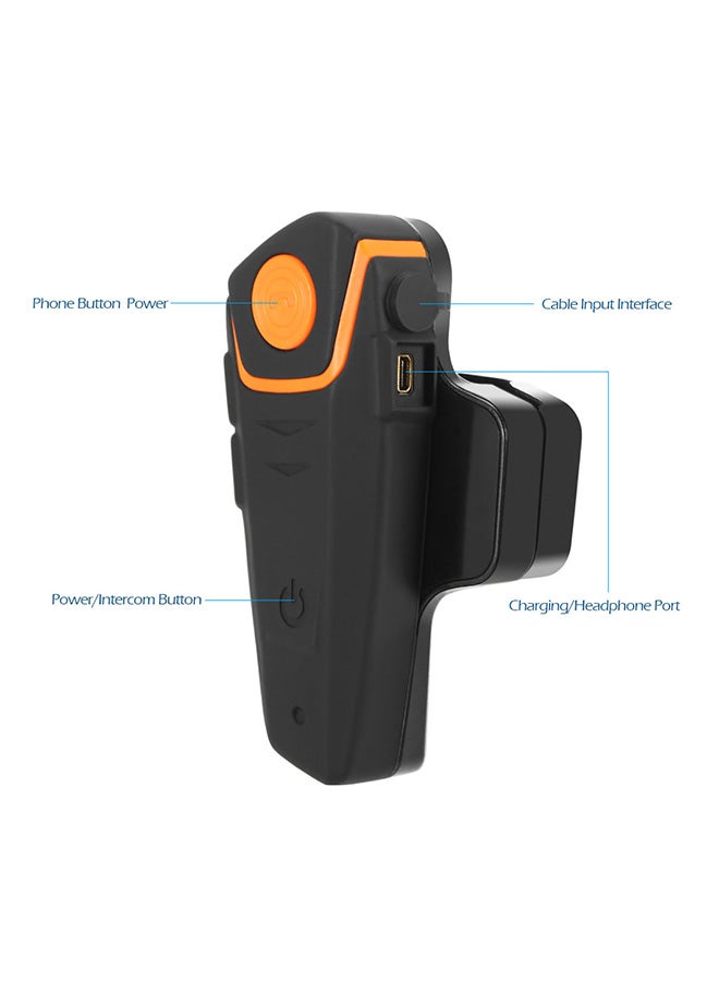 Generic - Motorcycle Helmet Bluetooth Intercom Headset Black/Orange - Image 1