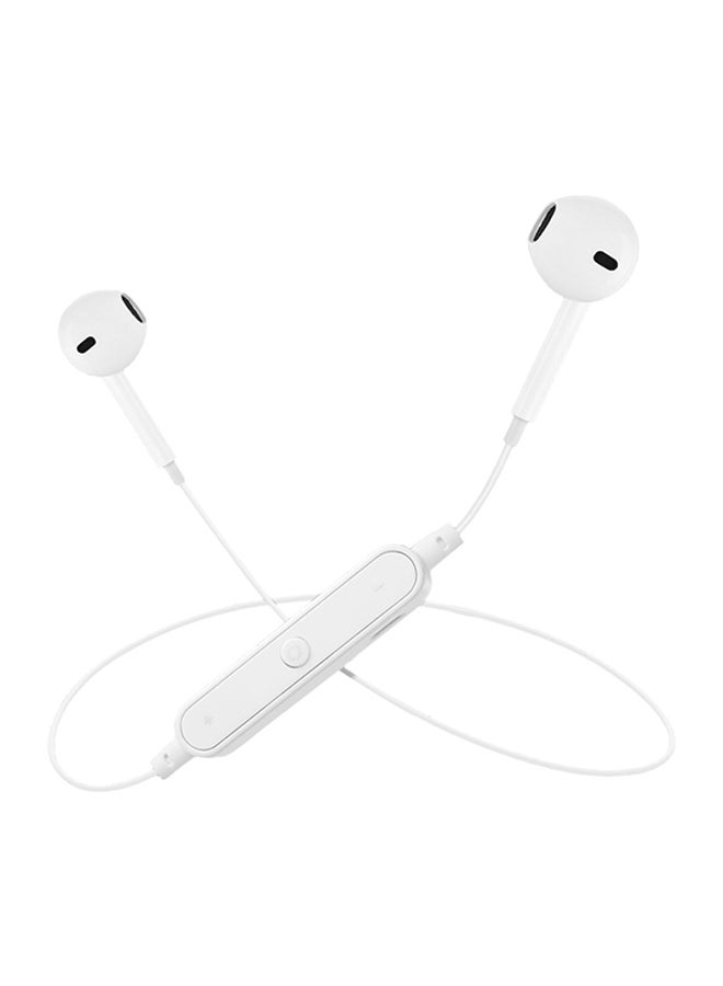 S6 Bluetooth In-Ear Stereo Earphones With Mic White - Image 1