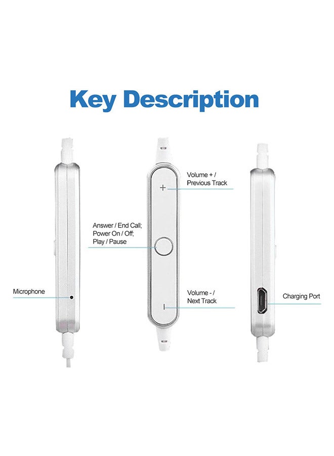 S6 Bluetooth In-Ear Stereo Earphones With Mic White - Image 2