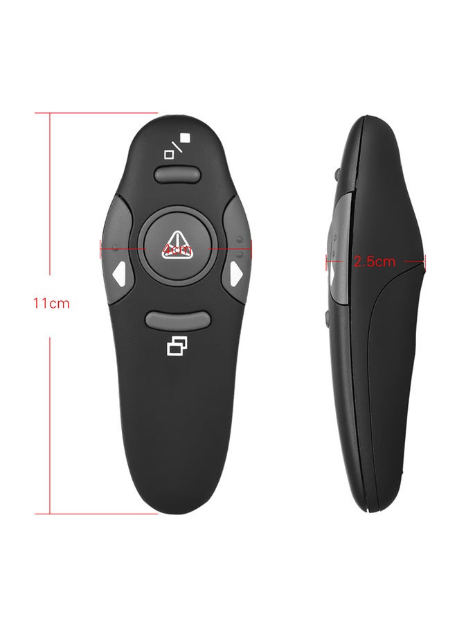 ماركة غير محددة - قلم مؤشر لاسلكي للعروض التقديمية قابل للطي بمنفذ USB أسود - Image 1