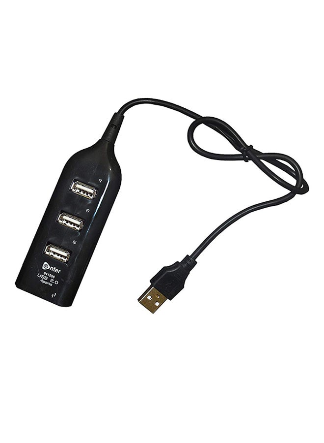 Generic 4 Ports USB HUB Black  - Image 1