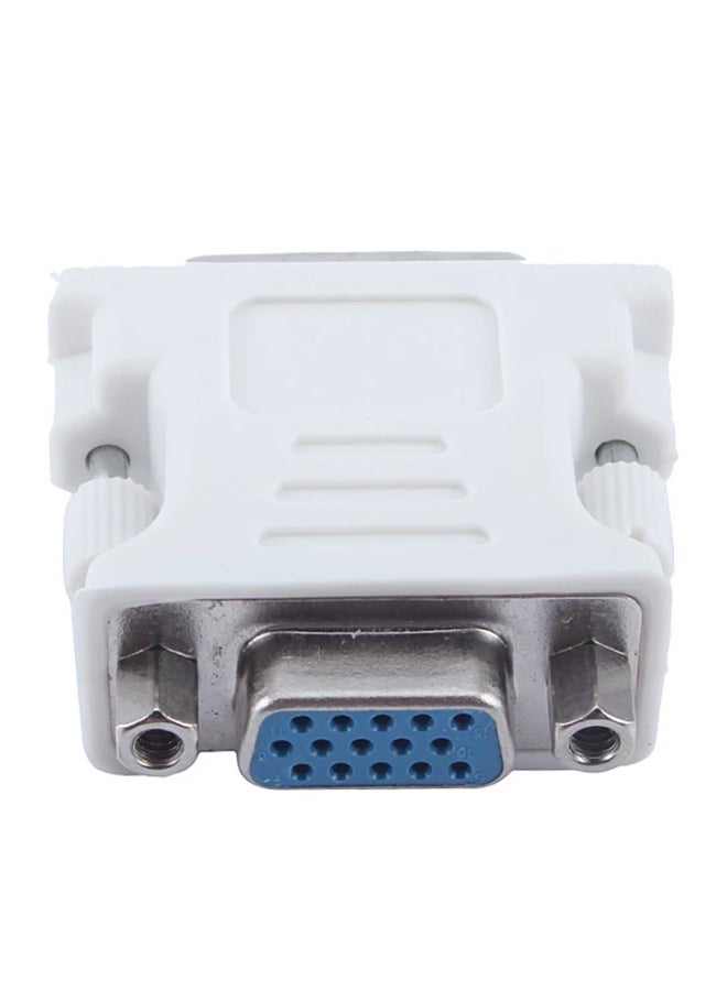 VGA Female To DVI Male Converter Adapter White - Image 1