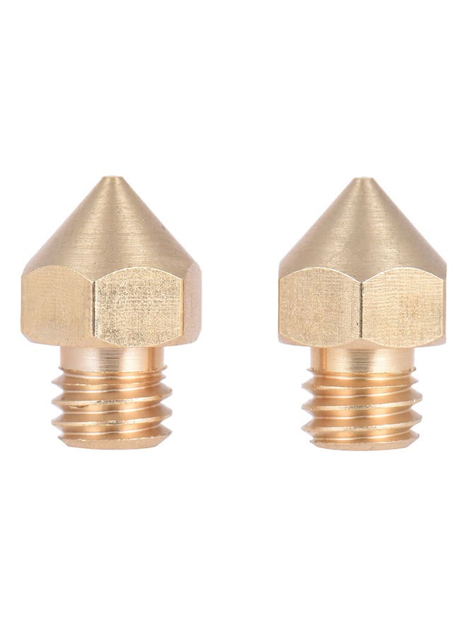 2-Piece 3D Printer Nozzle For Makerbot/Anet/RepRap Gold - Image 1