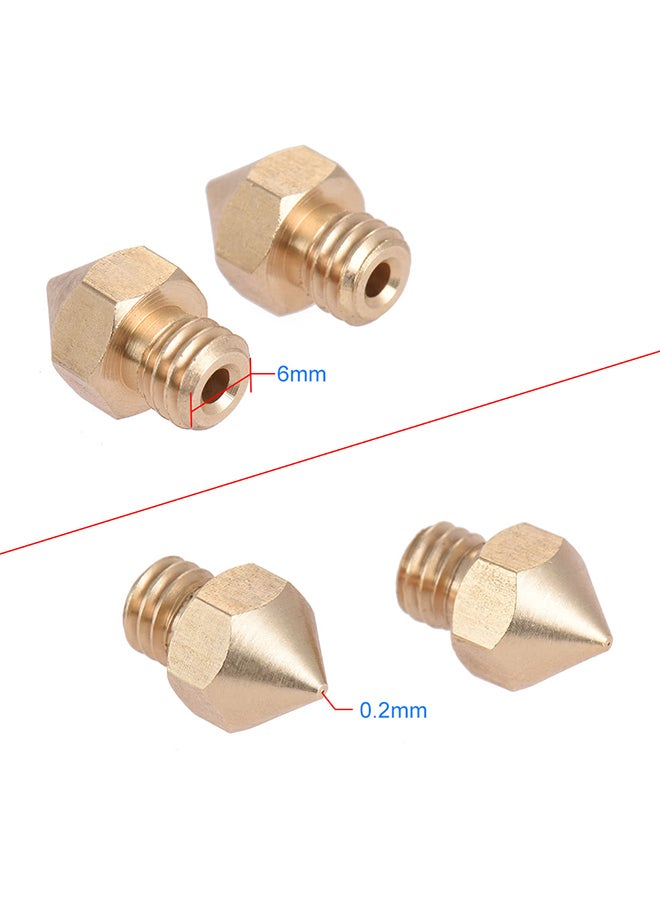 2-Piece 3D Printer Nozzle For Makerbot/Anet/RepRap Gold - Image 3