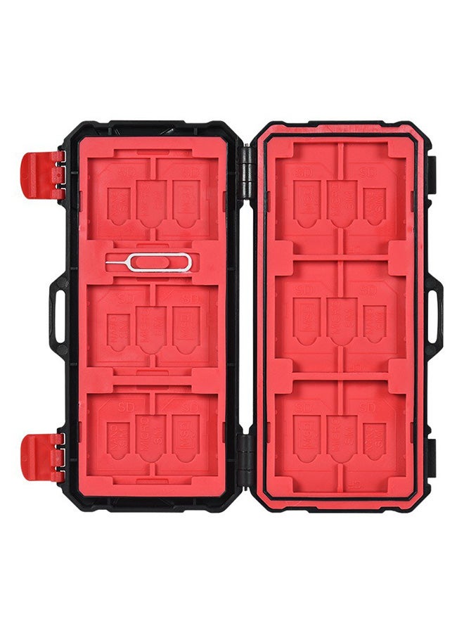 Lynca Water-Resistant Memory Card Case Organizer Black/Red  - Image 1