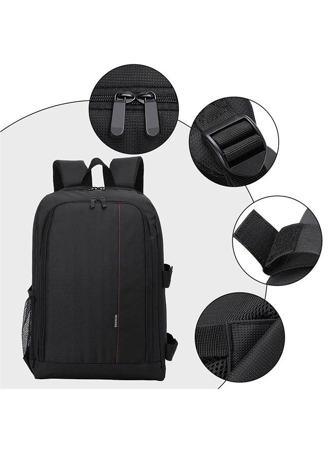 Padded Camera Bag With Rain Cover And Laptop Case Black