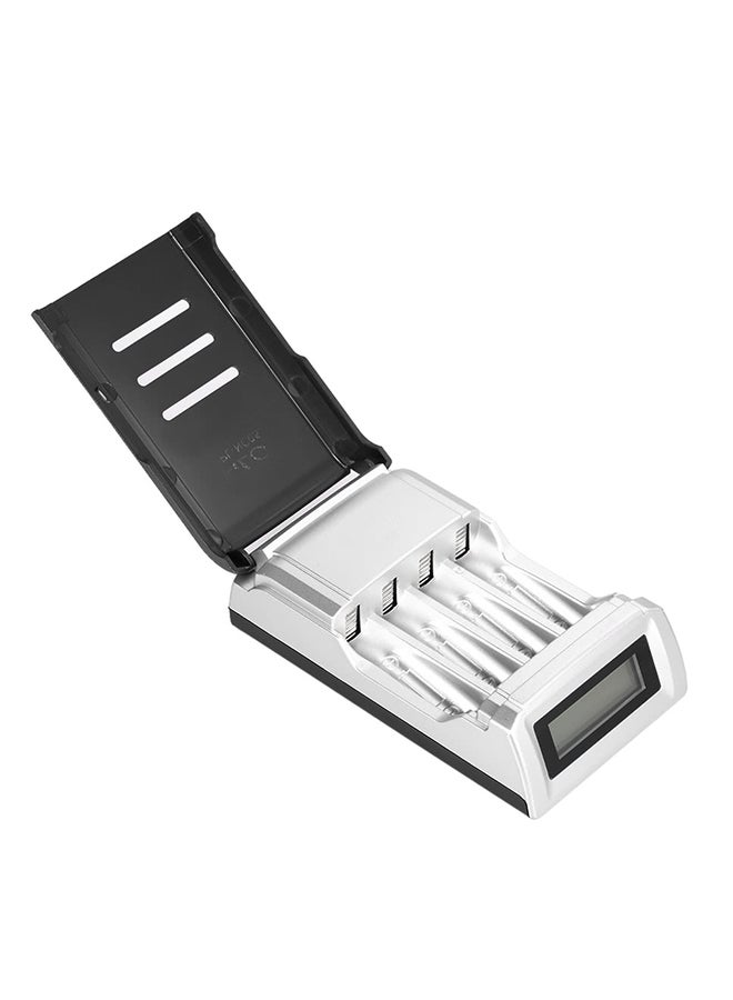 Palo Battery Charger For AA/AAA Ni-MH/Ni-Cd Batteries (US Plug) Black/Silver - Image 2