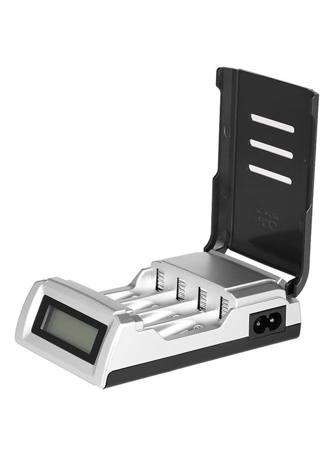 Palo Battery Charger For AA/AAA Ni-MH/Ni-Cd Batteries (US Plug) Black/Silver - Image 3