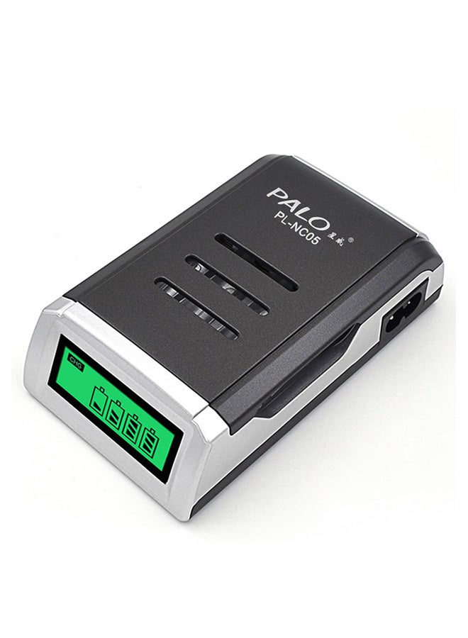 Palo Battery Charger For AA/AAA Ni-MH/Ni-Cd Batteries (US Plug) Black/Silver - Image 5